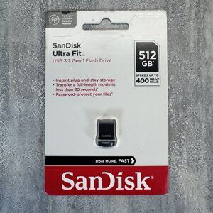 SanDisk 512GB Ultra Fit USB 3.2 Nano Flash Mini Pen Drive Up to 400 MB/s SEALED